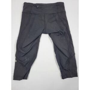 Lululemon Womens Size 4 Black Athletic Workout Yoga Running Crop‎ Pants Leggings